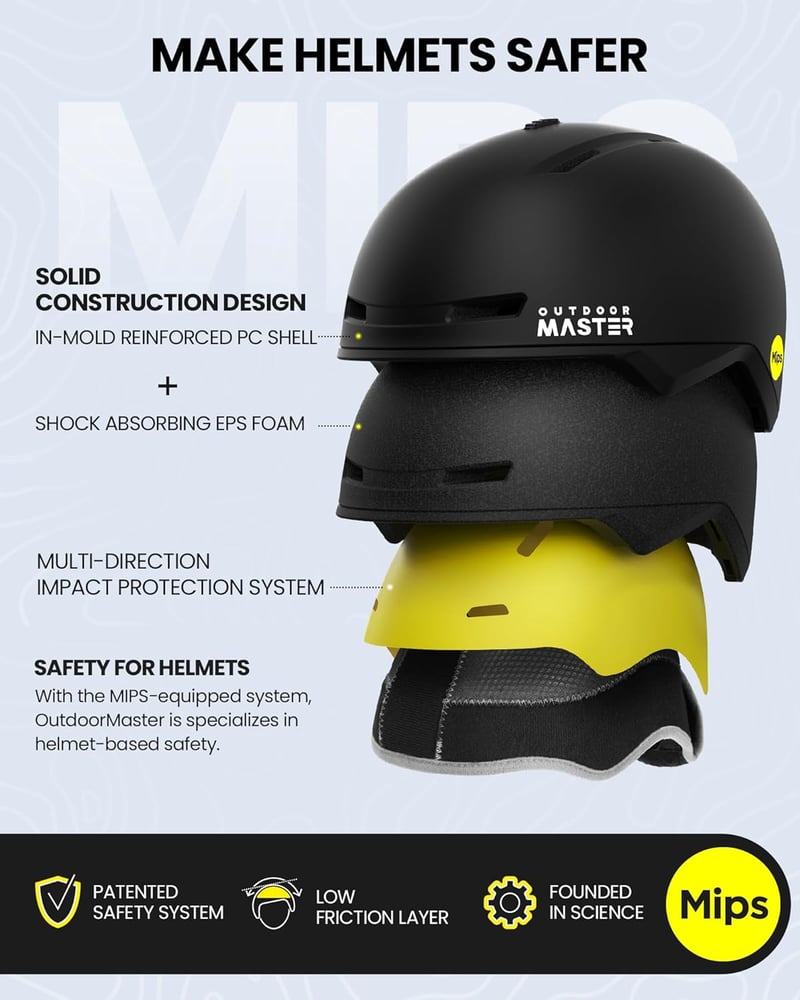 OutdoorMaster MIPS Sísisak Snowboard Sisak M-es, Férfiaknak Nőknek Szellőzéssel