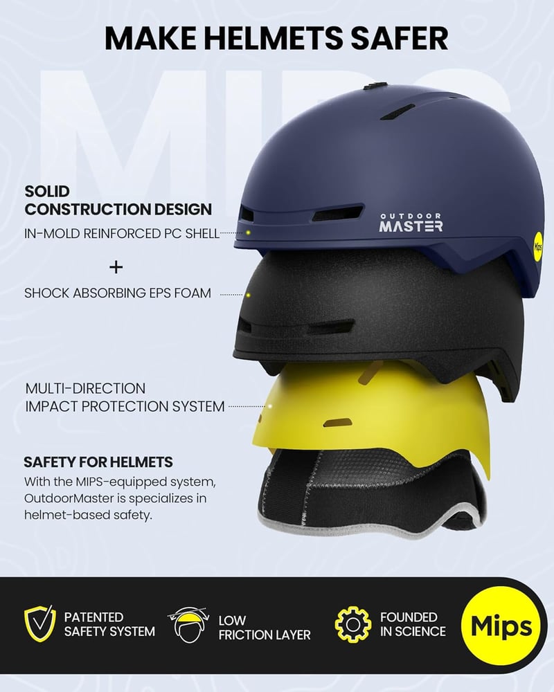OutdoorMaster MIPS Sísisak Snowboard Bukósisak Szellőzéssel Férfiaknak Nőknek