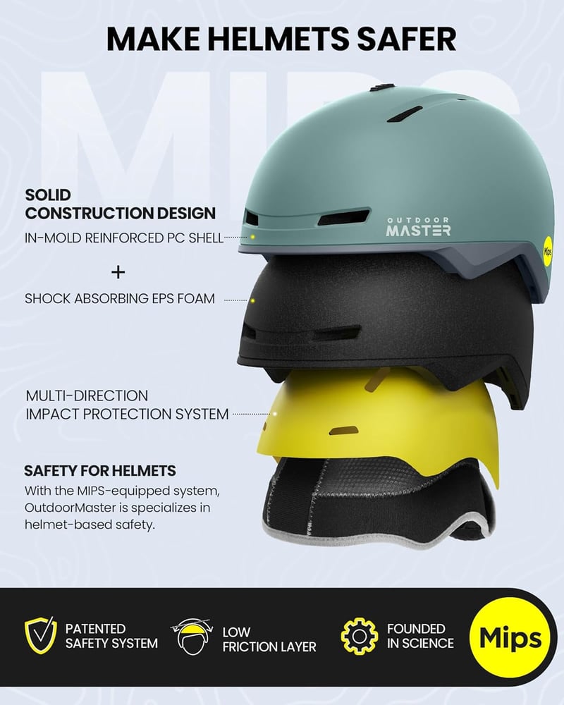 OutdoorMaster MIPS Sísisak Snowboard Bukósisak Szellőzőrendszerrel Férfiaknak Nőknek
