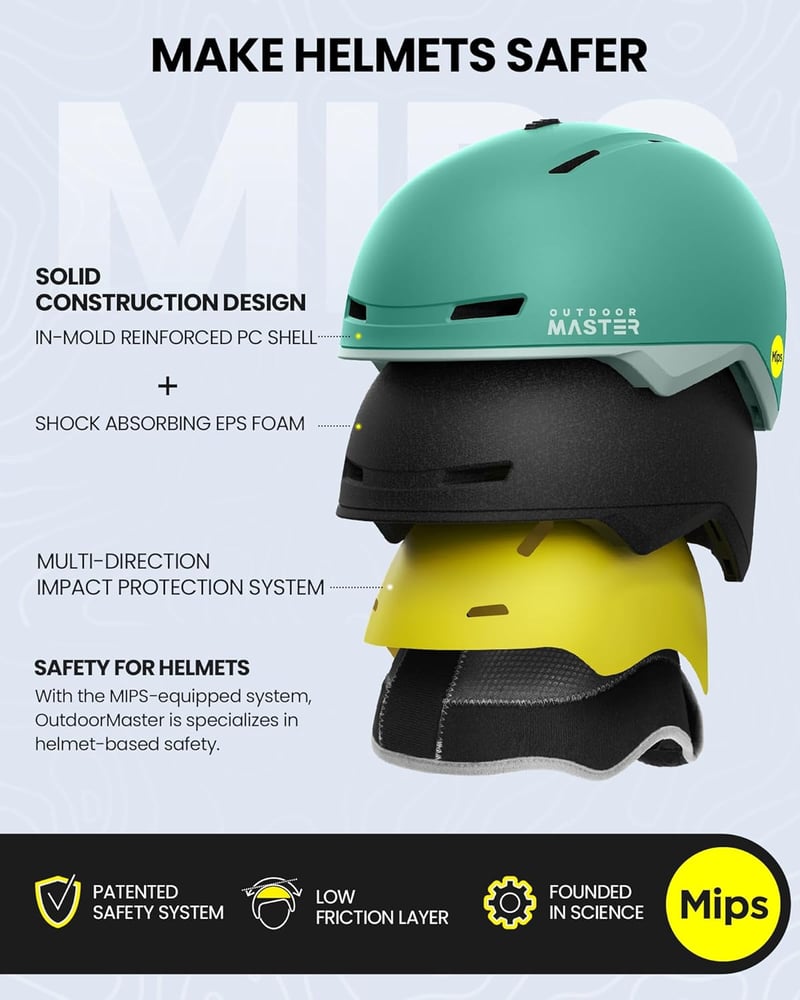 OutdoorMaster MIPS Sísisak Snowboard Sisak, S-es méret, Szellőzéssel Férfiaknak Nőknek