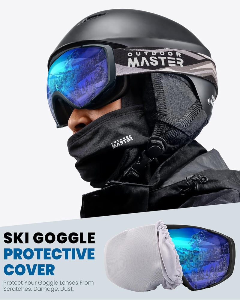 OutdoorMaster Unisex Síszemüveg UV Védelemmel, Szemüveges Síelőknek, Páramentesítő Hógoggles