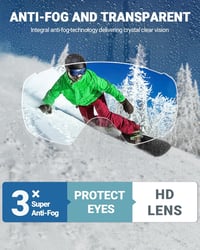 OutdoorMaster Unisex Síszemüveg UV Védelemmel, Szemüveges Síelőknek, Páramentesítő Hógoggles 4