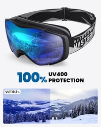 OutdoorMaster Unisex Síszemüveg UV Védelemmel, Szemüveges Síelőknek, Páramentesítő Hógoggles 5