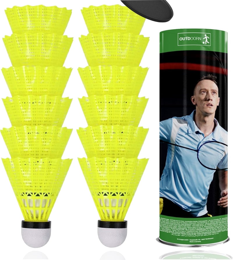 OUTDOORN tollaslabda badmintonhoz - sárga - 12 db