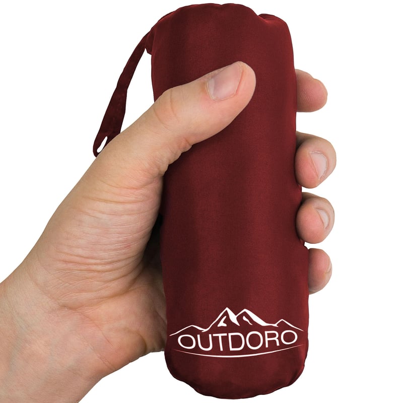 Sac de dormit pentru cabană din microfibră Outdoro – Doar 230 g, ultra-ușor, cearșaf de voiaj compact, interior pentru sac de dormit, cearșaf de călătorie