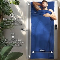 Cestovný spací vak z mikrovlákna Outdoro Hüttenschlafsack MicroLight, 210 g — Sťahovacia šnúrka vaku je poškodená (stav: pozri 2. obrázok) 4