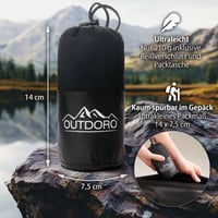 Cestovný spací vak z mikrovlákna Outdoro Hüttenschlafsack MicroLight, 210 g — Sťahovacia šnúrka vaku je poškodená (stav: pozri 2. obrázok) 7