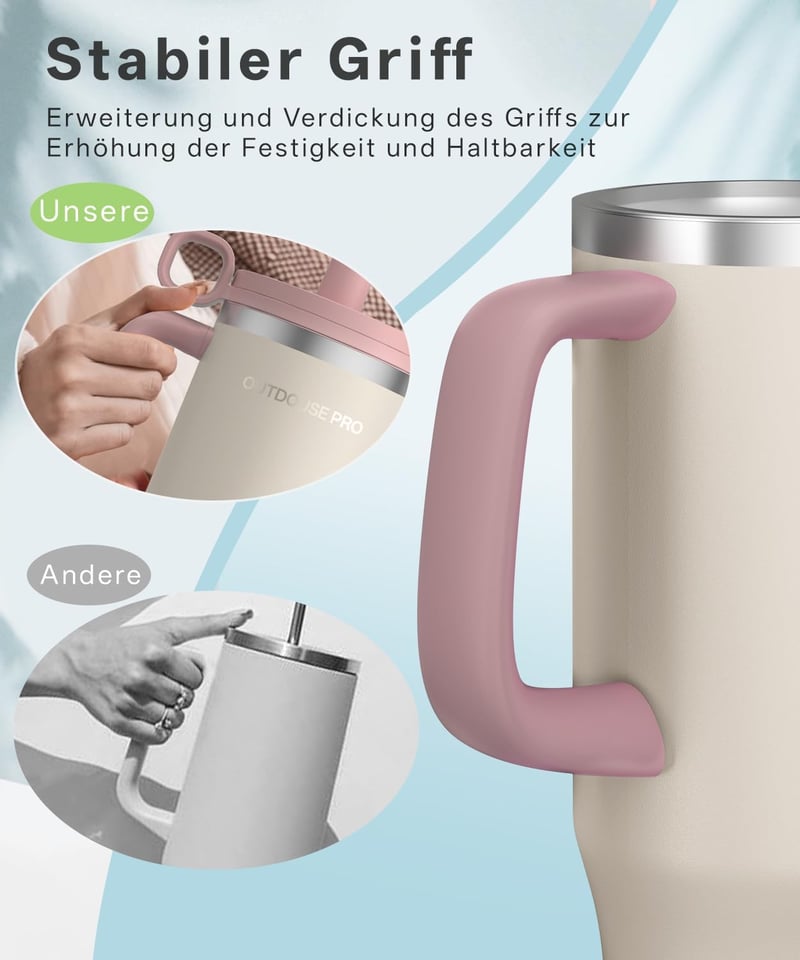 OUTDOUSE PRO 1,2L rozsdamentes acél termosz pohár szívószállal, vákuum szigetelt, szellőzésmentes, mosogatógépben mosható