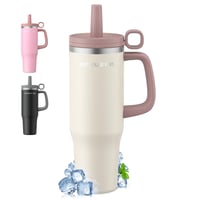 OUTDOUSE PRO termos šalica od nehrđajućeg čelika sa slamkom, 1200 ml - bež 1
