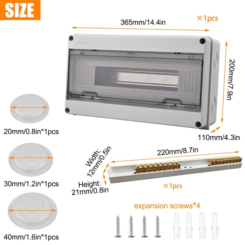 Tablou electric de distribuție Outinhao IP65 pentru montaj aparent, 18 module, pentru exterior