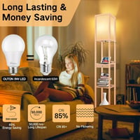 OUTON LED Álló Lámpa Polccal és Fiókkal, 3 Színhőmérséklet, USB Portokkal 7