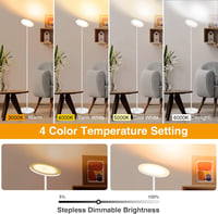 OUTON LED állólámpa 30 W 3000 lm fényerőszabályzó Uplighter 4 színhőmérséklet távirányítóval érintővezérléssel 1H időzítő fehér 2
