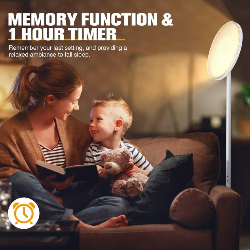 OUTON LED állólámpa 30 W 3000 lm fényerőszabályzó Uplighter 4 színhőmérséklet távirányítóval érintővezérléssel 1H időzítő fehér