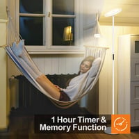 OUTON LED Állólámpa Olvasólámpával - 2400 Lumen, 4 Színhőmérséklet, Távirányítós, Érintésvezérelt, 178 cm Magas, Időzítővel, Nappali Szobába 6