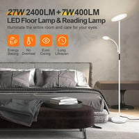 OUTON LED Állólámpa Olvasólámpával - 2400 Lumen, 4 Színhőmérséklet, Távirányítós, Érintésvezérelt, 178 cm Magas, Időzítővel, Nappali Szobába 4