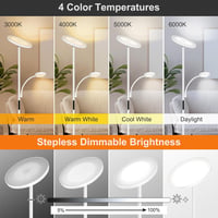 OUTON LED Állólámpa Olvasólámpával - 2400 Lumen, 4 Színhőmérséklet, Távirányítós, Érintésvezérelt, 178 cm Magas, Időzítővel, Nappali Szobába 3