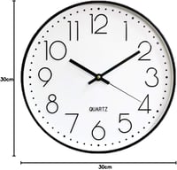 Outpicker Hangtalan Falióra 30 cm - Modern Kvarc Óra Folyamatos Másodpercmutatóval, Nappali, Gyerekszoba, Konyha, Kültéri Használatra (Feket 7
