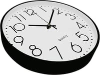 Outpicker Hangtalan Falióra 30 cm - Modern Kvarc Óra Folyamatos Másodpercmutatóval, Nappali, Gyerekszoba, Konyha, Kültéri Használatra (Feket 3
