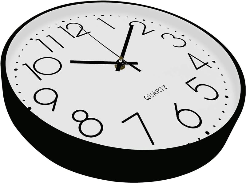 Outpicker Hangtalan Falióra 30 cm - Modern Kvarc Óra Folyamatos Másodpercmutatóval, Nappali, Gyerekszoba, Konyha, Kültéri Használatra (Feket