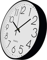 Outpicker Hangtalan Falióra 30 cm - Modern Kvarc Óra Folyamatos Másodpercmutatóval, Nappali, Gyerekszoba, Konyha, Kültéri Használatra (Feket 2