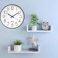 Outpicker Hangtalan Falióra 30 cm - Modern Kvarc Óra Folyamatos Másodpercmutatóval, Nappali, Gyerekszoba, Konyha, Kültéri Használatra (Feket 4