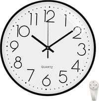 Outpicker Hangtalan Falióra 30 cm - Modern Kvarc Óra Folyamatos Másodpercmutatóval, Nappali, Gyerekszoba, Konyha, Kültéri Használatra (Feket 6
