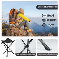 Outplea prenosná trojuholníková skladacia kempingová stolička 45 cm, ľahká turistická, rybárska a poľovnícka stolička, čierna 6