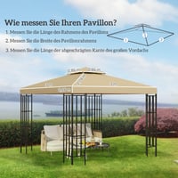 Zamjenski krov za vrtni paviljon Outsunny 3x3 m, bež boja, pokrov za sjenicu 5