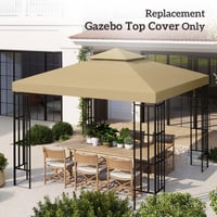 Zamjenski krov za vrtni paviljon Outsunny 3x3 m, bež boja, pokrov za sjenicu 7