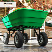 Set 4 roți de rezervă Outsunny 255 mm, anvelope din cauciuc cu ax de 16 mm, pentru cărucior de grădină, roabă și cărucior de transport 2