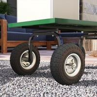 Set 4 roți de rezervă Outsunny 255 mm, anvelope din cauciuc cu ax de 16 mm, pentru cărucior de grădină, roabă și cărucior de transport 6