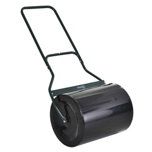 Záhradný valec Outsunny s U-rukoväťou, 40 cm priemer, objem 60 l na vodu/piesok, kovový, čierny, 57x40x123 cm
