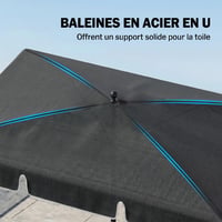 Umbrelă de soare pentru grădină Outsunny, formă dreptunghiulară, înclinabilă, 2 x 1,3 m, aluminiu și poliester, gri 4
