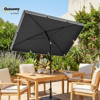Umbrelă de soare pentru grădină Outsunny, formă dreptunghiulară, înclinabilă, 2 x 1,3 m, aluminiu și poliester, gri 2