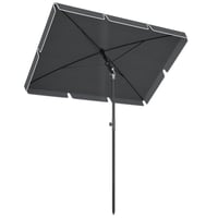 Umbrelă de soare pentru grădină Outsunny, formă dreptunghiulară, înclinabilă, 2 x 1,3 m, aluminiu și poliester, gri 1