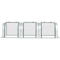 Outsunny mini tunelový skleník na pestovanie paradajok 3 x 1 x 0,8 m, oceľová konštrukcia, UV odolná fóliovníková plachta, 3 dvere na zips, záhradný skleník 8