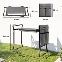 Scaun și genunchieră pliabilă pentru grădină Outsunny, 58x28x49 cm, gri, pentru grădinărit 3