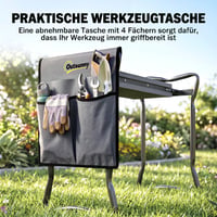 Scaun și genunchieră pliabilă pentru grădină Outsunny, 58x28x49 cm, gri, pentru grădinărit 6