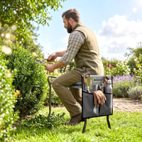 Scaun și genunchieră pliabilă pentru grădină Outsunny, 58x28x49 cm, gri, pentru grădinărit 8