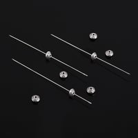 Outus 30 komada igala za nizanje perli, promjer 0,45 mm, duljina 80 mm, legirani čelik, srebrne, s kugličnim vrhom, s epruvetom za igle 4