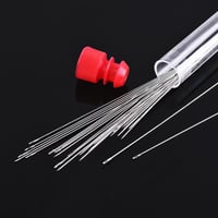 Outus 30 komada igala za nizanje perli, promjer 0,45 mm, duljina 80 mm, legirani čelik, srebrne, s kugličnim vrhom, s epruvetom za igle 6