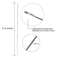 Outus 30 komada igala za nizanje perli, promjer 0,45 mm, duljina 80 mm, legirani čelik, srebrne, s kugličnim vrhom, s epruvetom za igle 2