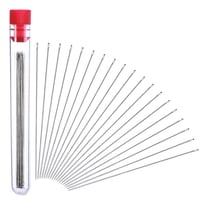 Outus 30 komada igala za nizanje perli, promjer 0,45 mm, duljina 80 mm, legirani čelik, srebrne, s kugličnim vrhom, s epruvetom za igle 1