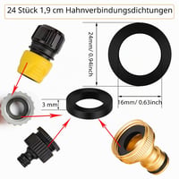 Set de 72 de garnituri de etanșare și inele O Outus, conținând 24 bucăți de 1/2 inch, 24 bucăți de 3/4 inch și 24 bucăți inele O pentru furtun de duș 4
