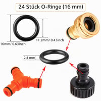 Set de 72 de garnituri de etanșare și inele O Outus, conținând 24 bucăți de 1/2 inch, 24 bucăți de 3/4 inch și 24 bucăți inele O pentru furtun de duș 2