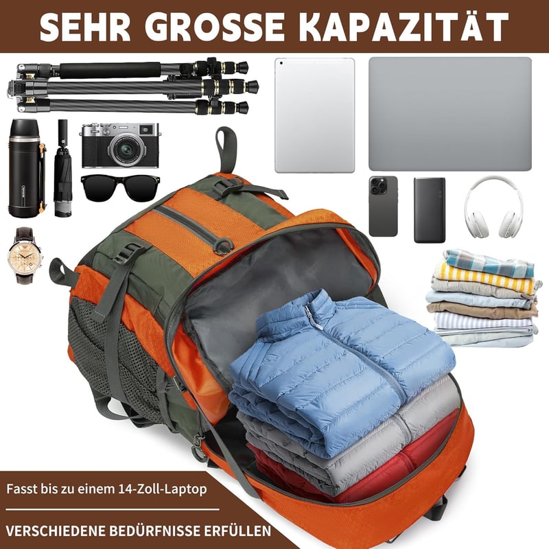 OUUTMEE 30-40L Vízálló Túrahátizsák Derékpánttal Férfiaknak és Nőknek
