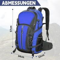 Turistický batoh OUUTMEE 42 l s bedrovým pásom, vodoodolný – modrý 2