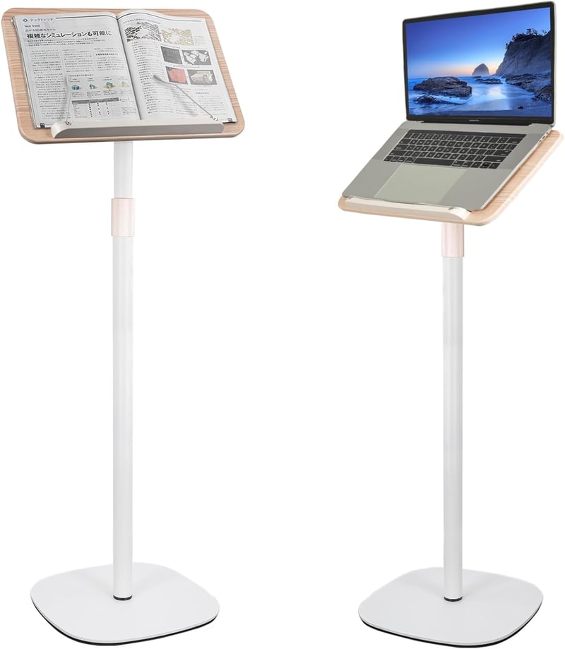 OUUTMEE Állítható Olvasópult Laptop Asztal Fehér 50-130 cm Magasságig