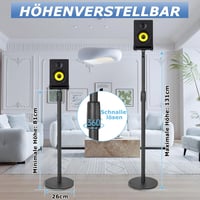 OUUTMEE magasságállítható hangfal állvány 80-130 cm, 2 darab 2