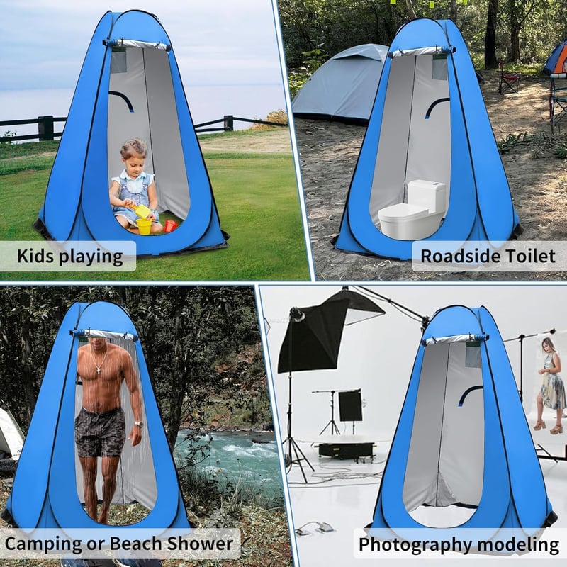 OUUTMEE Pop-Up Sátor Kék 120x120x190cm UV Védelem Strand Kemping Horgászat